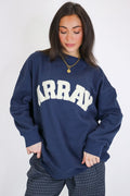 ARRAY Graphic Knit Mock Neck Pullover