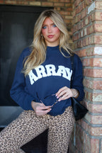 ARRAY Graphic Knit Mock Neck Pullover