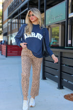 ARRAY Graphic Knit Mock Neck Pullover