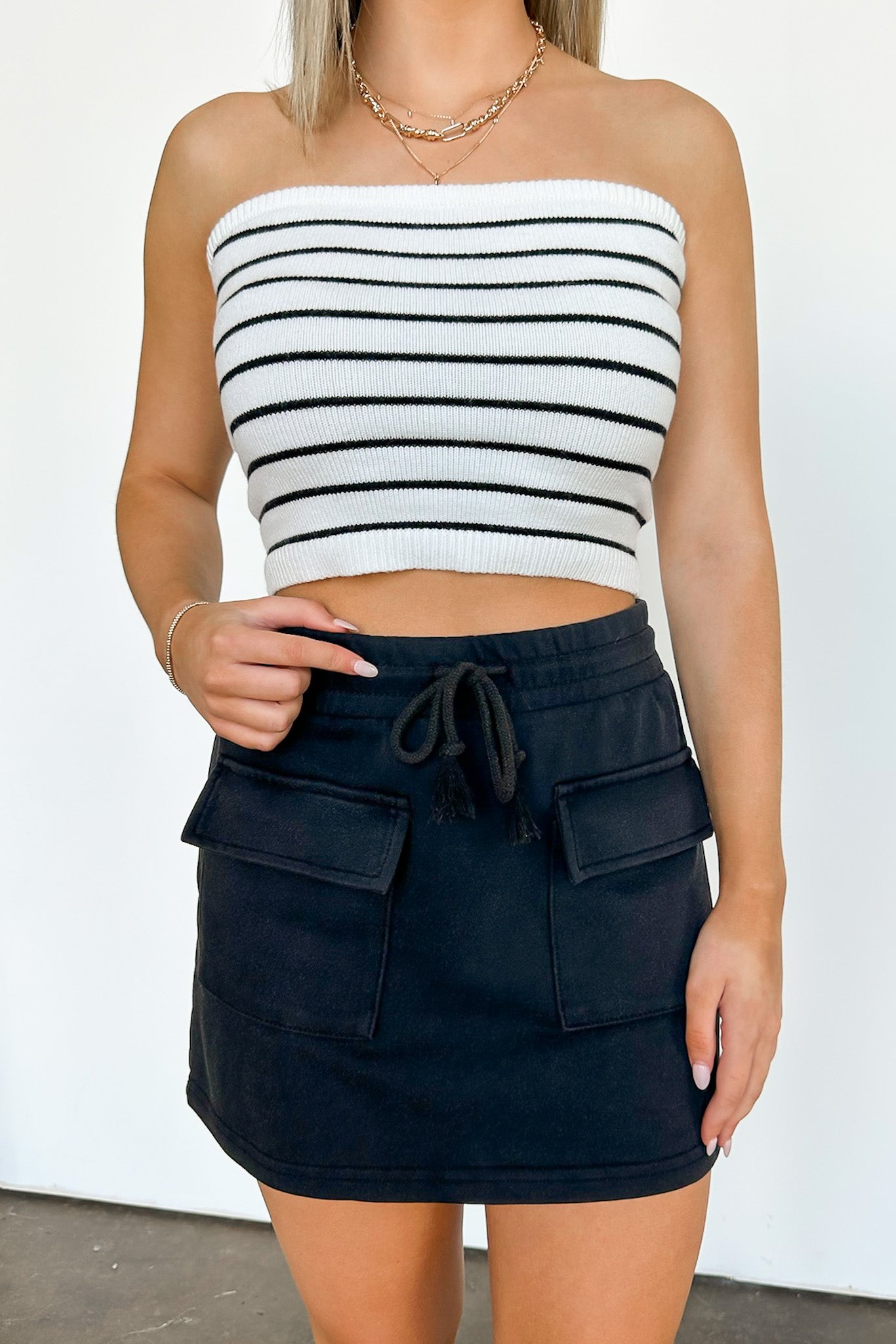  Abbey Washed French Terry Cargo Skirt - Madison and Mallory