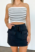 Abbey Washed French Terry Cargo Skirt - FINAL SALE - Madison and Mallory