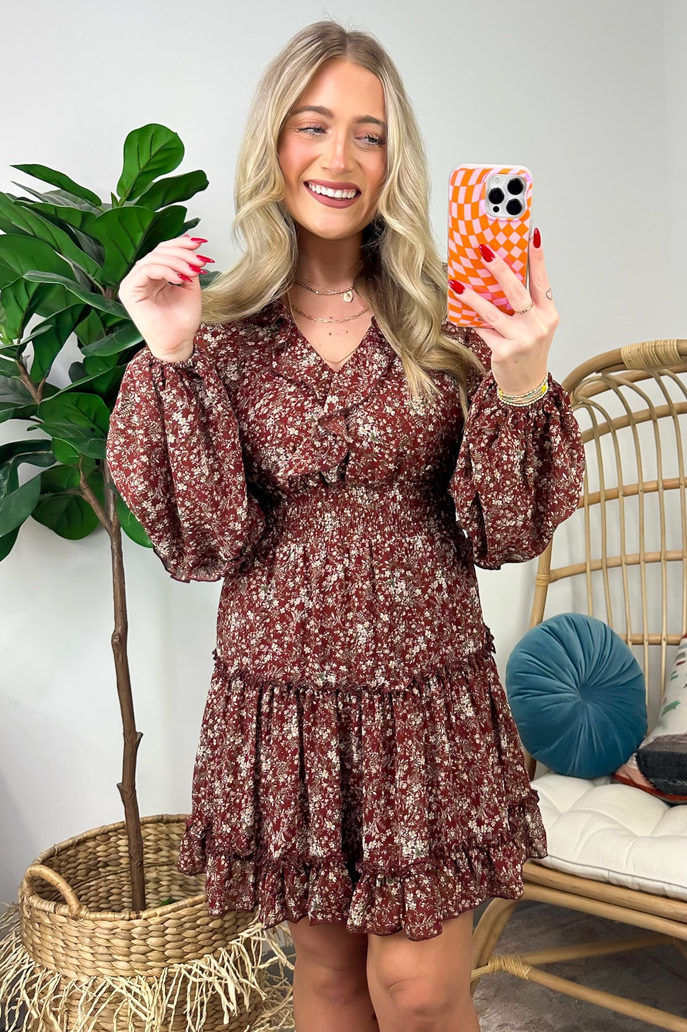  Abloom with Love Ruffled Smocked Floral Dress - FINAL SALE - Madison and Mallory