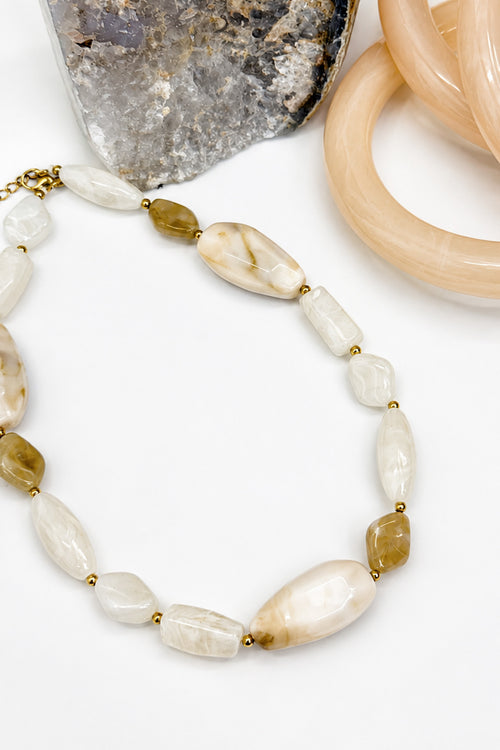 Abstract Form Marble Beaded Necklace - Madison and Mallory