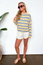 Academy Striped Knit Cardigan Sweater - Madison and Mallory