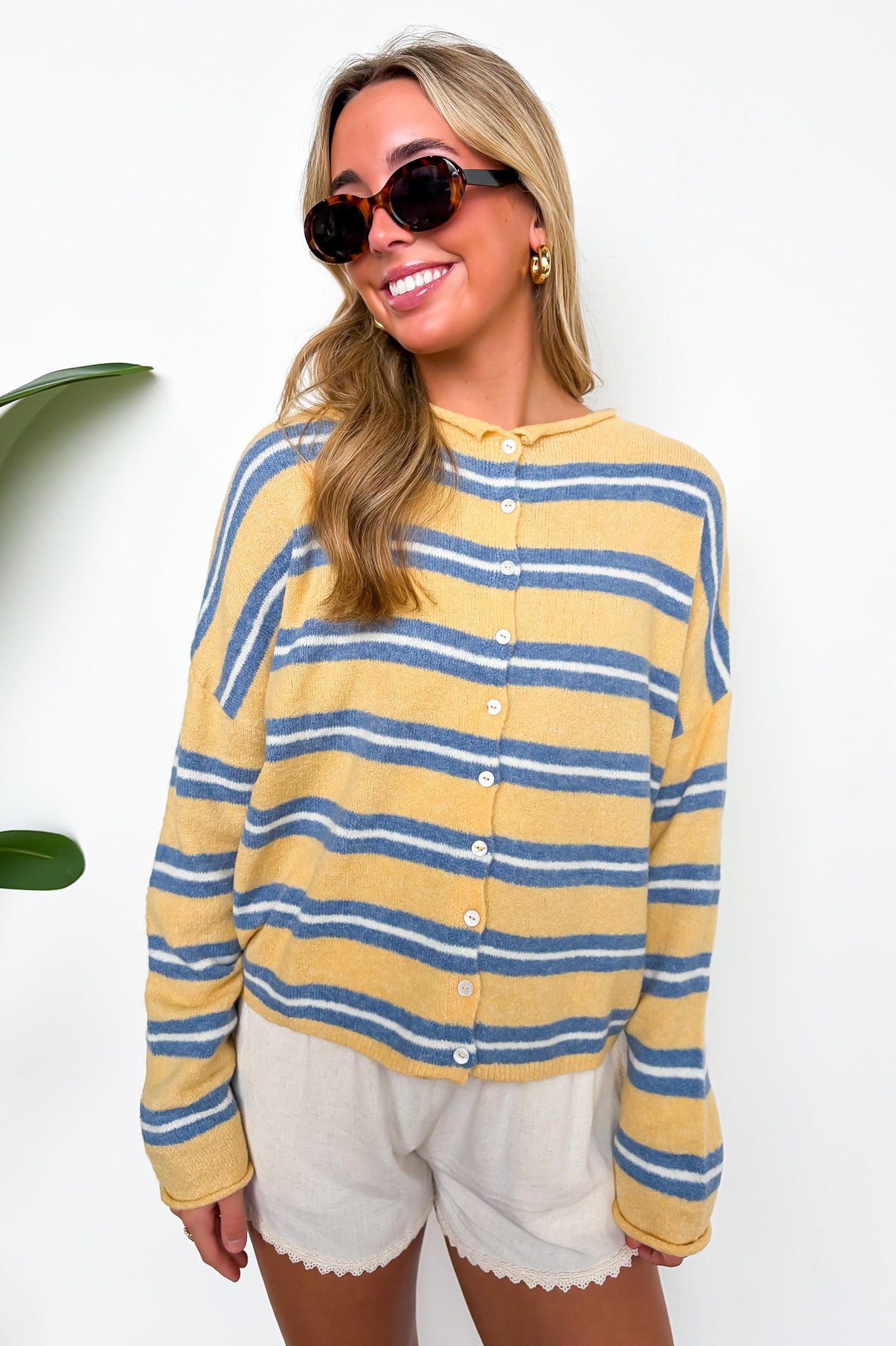 Academy Striped Knit Cardigan Sweater - Madison and Mallory