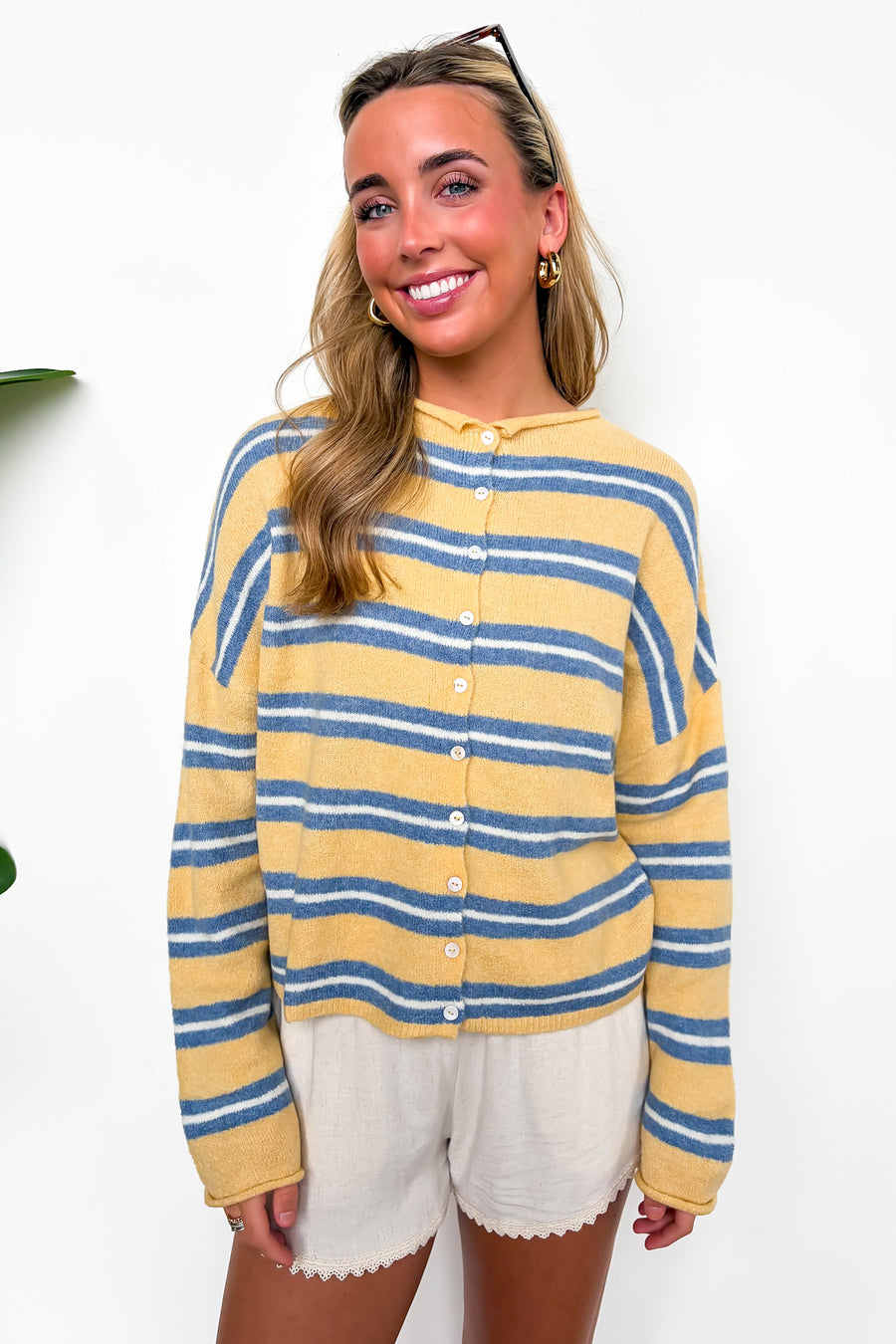 Academy Striped Knit Cardigan Sweater - Madison and Mallory
