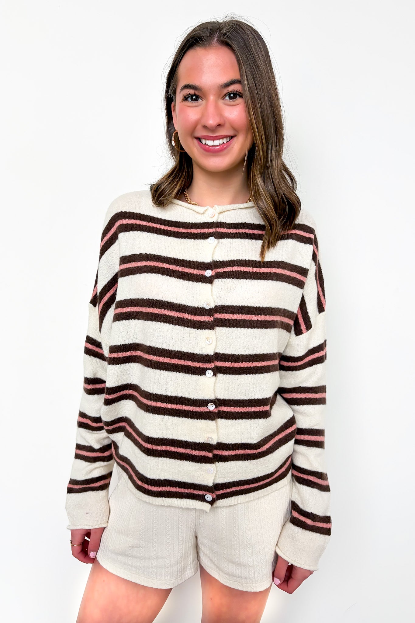 Academy Striped Knit Cardigan Sweater - Madison and Mallory