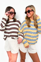Academy Striped Knit Cardigan Sweater - Madison and Mallory