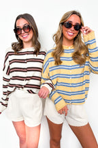Academy Striped Knit Cardigan Sweater - Madison and Mallory