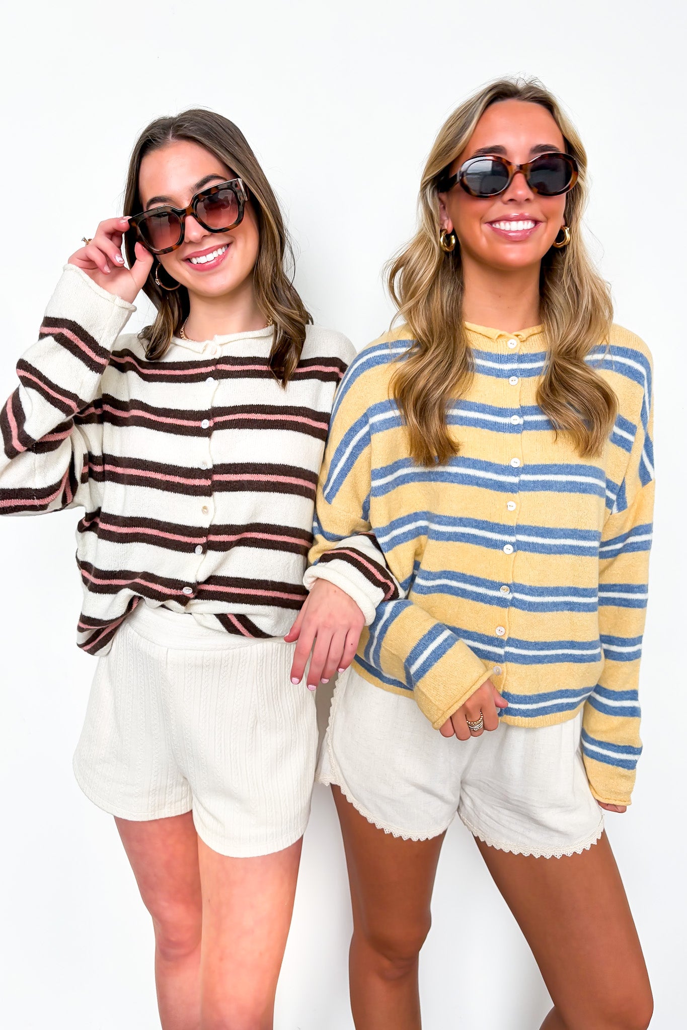Academy Striped Knit Cardigan Sweater - Madison and Mallory