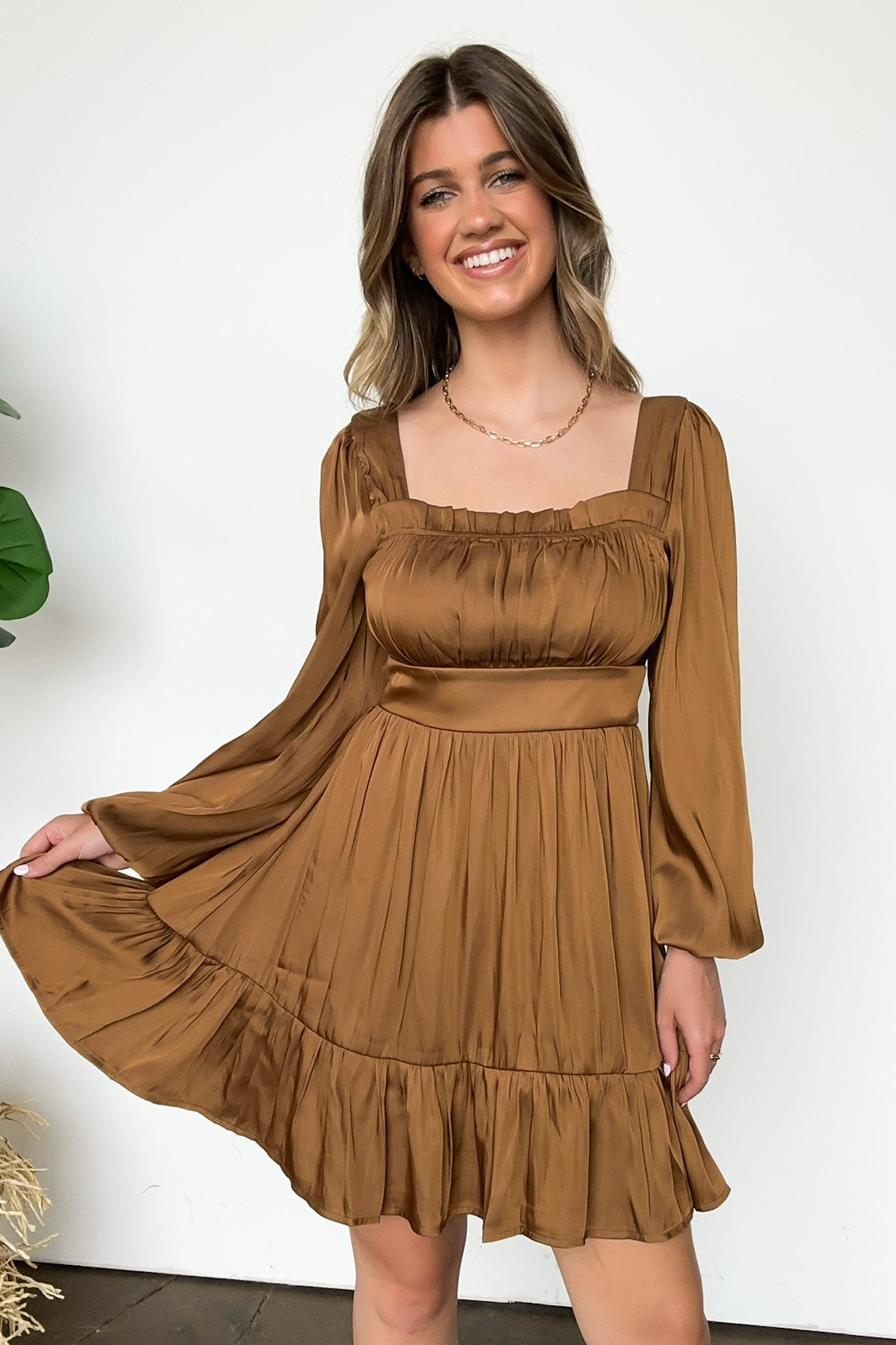  Acaida Square Neck Ruffle Dress - Madison and Mallory