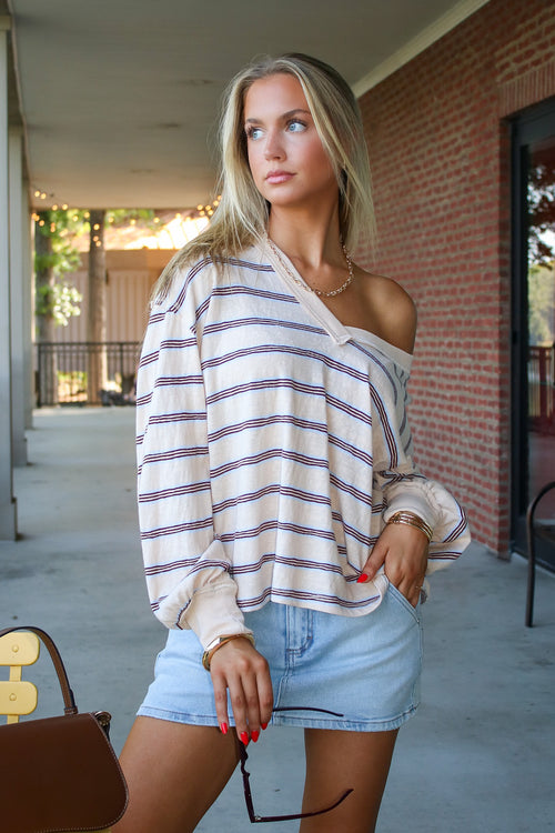 Addison Stripe Knit Pullover - Madison and Mallory