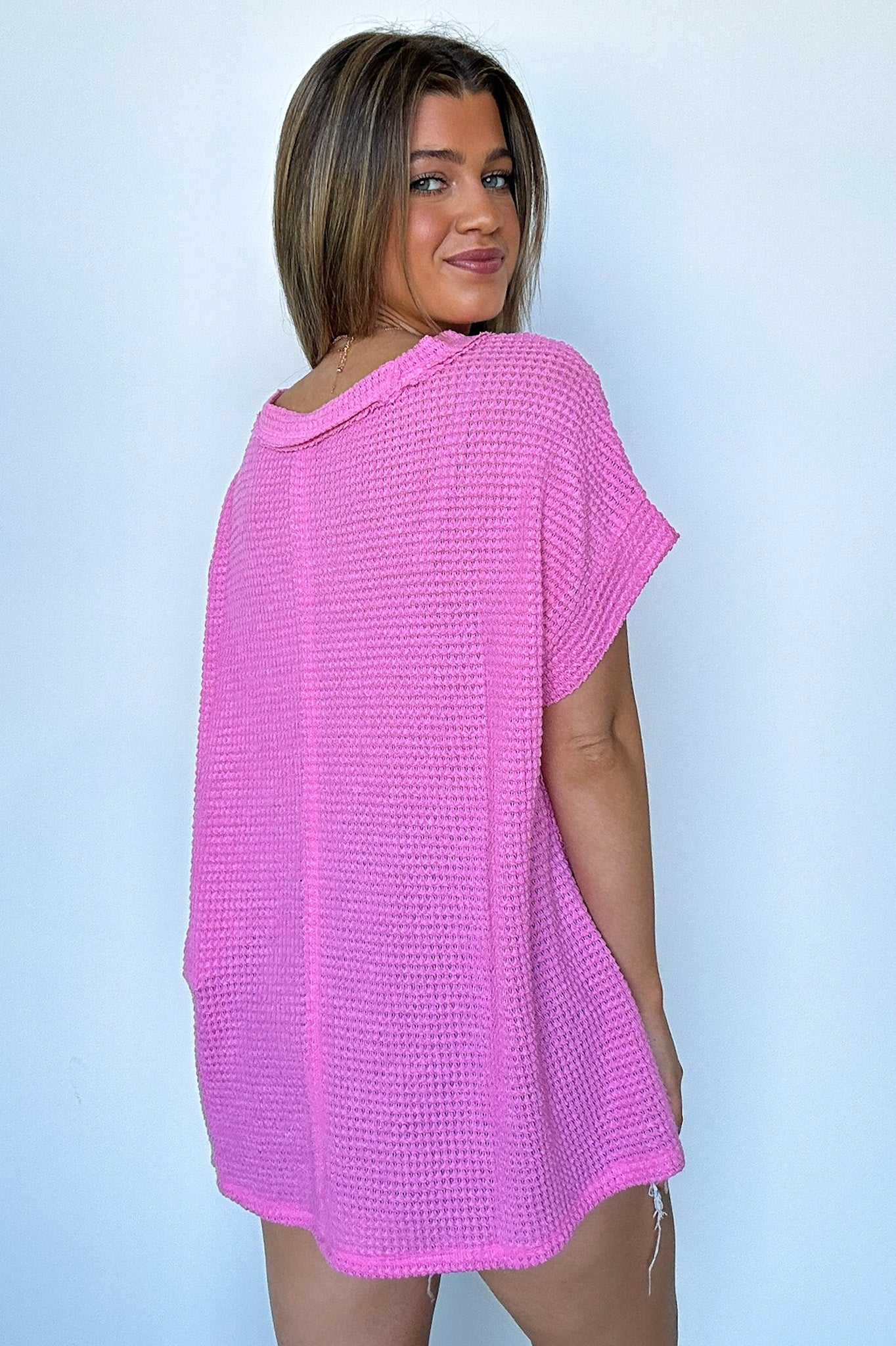 Adele Waffle Knit Exposed Seam Top - BACK IN STOCK · Madison