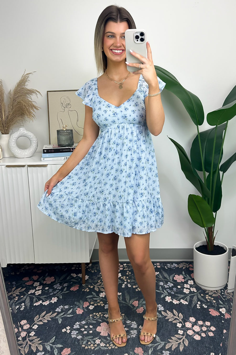  Adorable Dreams Floral Ruffle Sweetheart Dress - Madison and Mallory