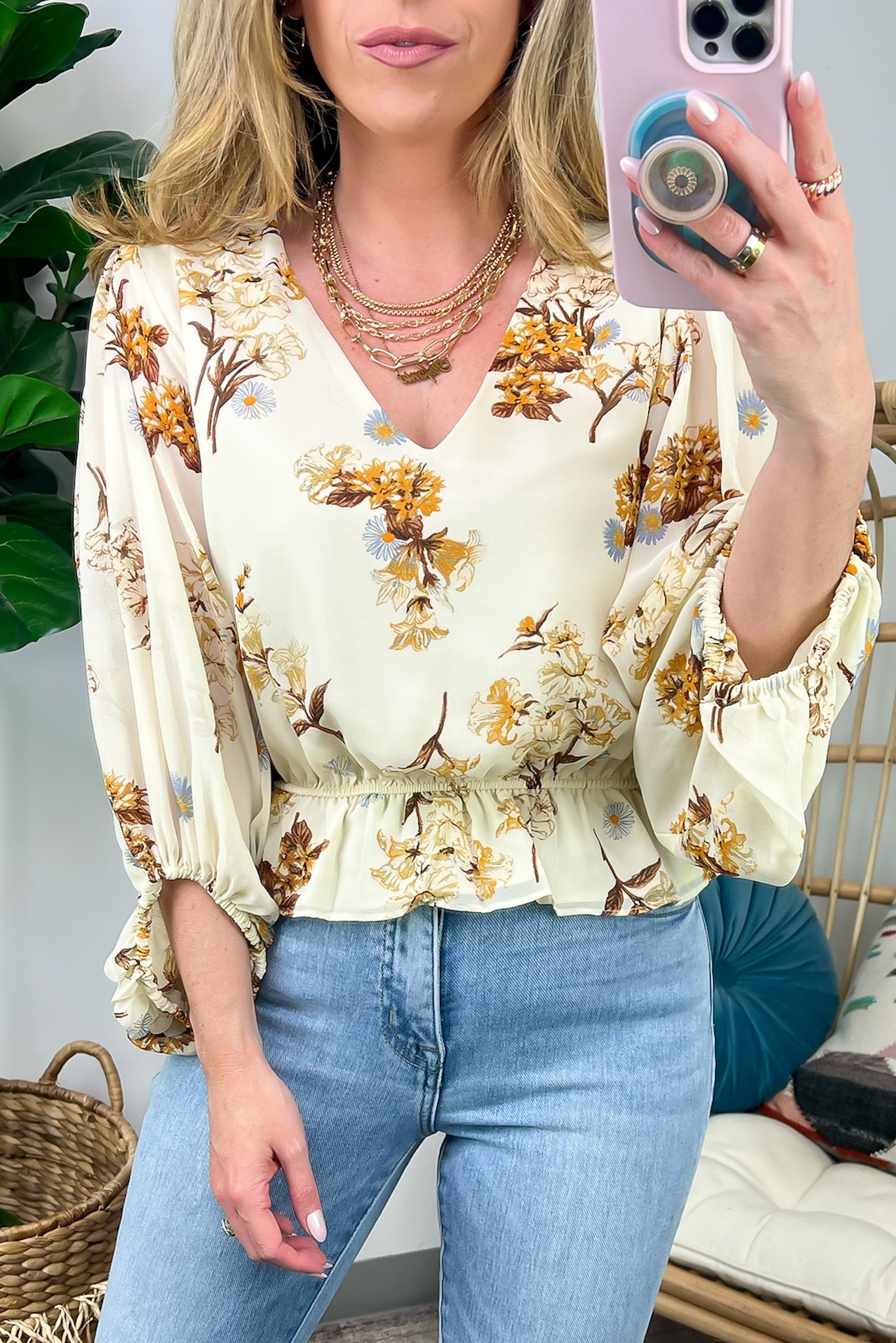  Adored Delight Floral Ruffle Top - FINAL SALE - Madison and Mallory