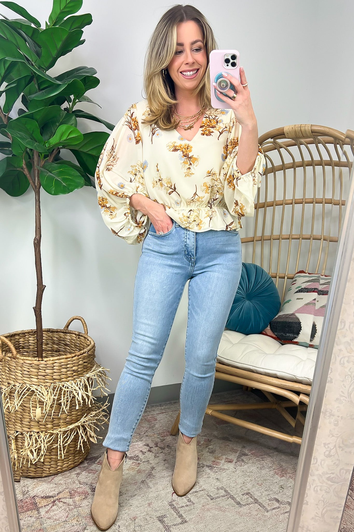  Adored Delight Floral Ruffle Top - FINAL SALE - Madison and Mallory