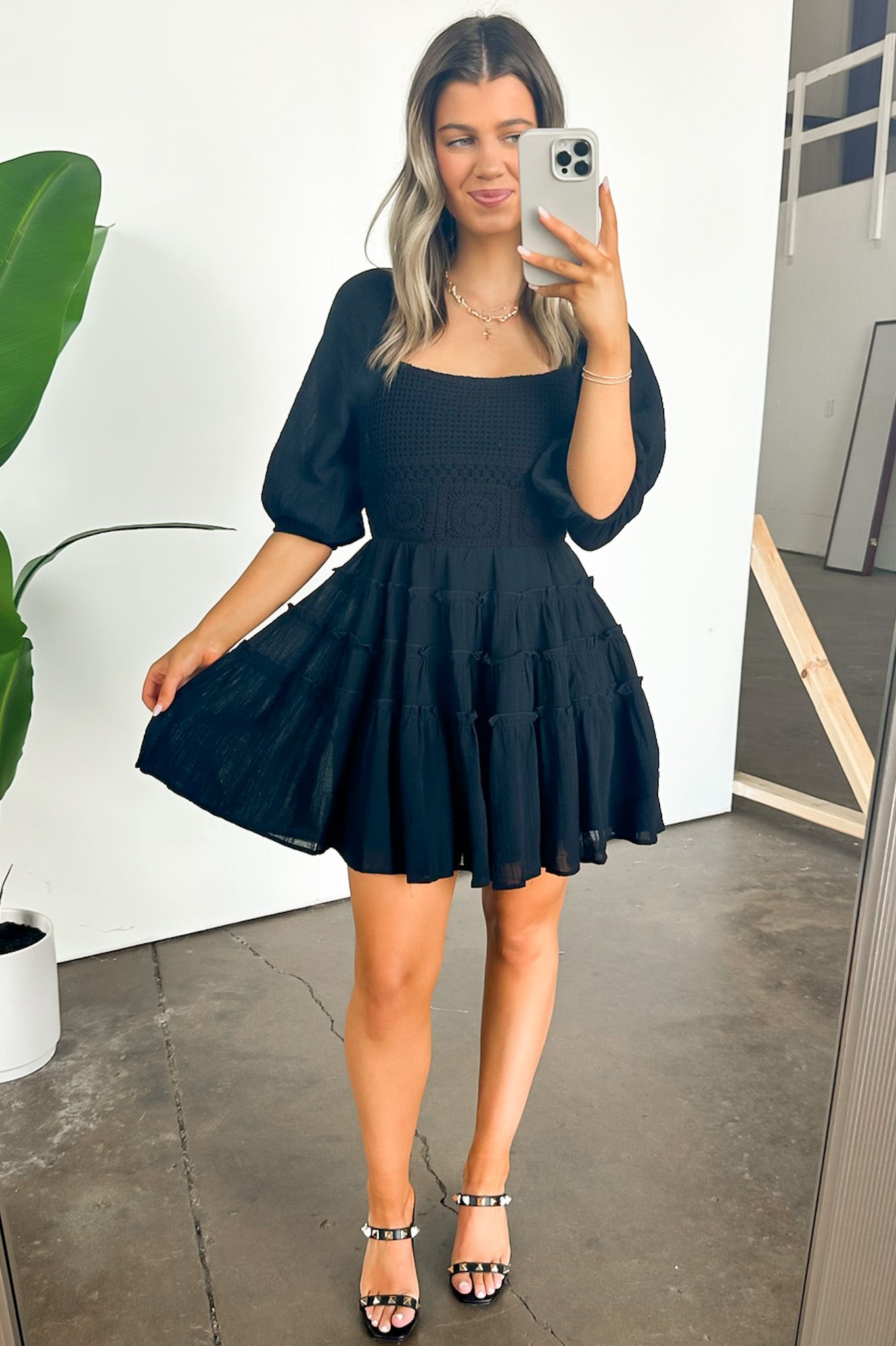  Adoring Desire Puff Sleeve Tiered Dress - FINAL SALE - Madison and Mallory