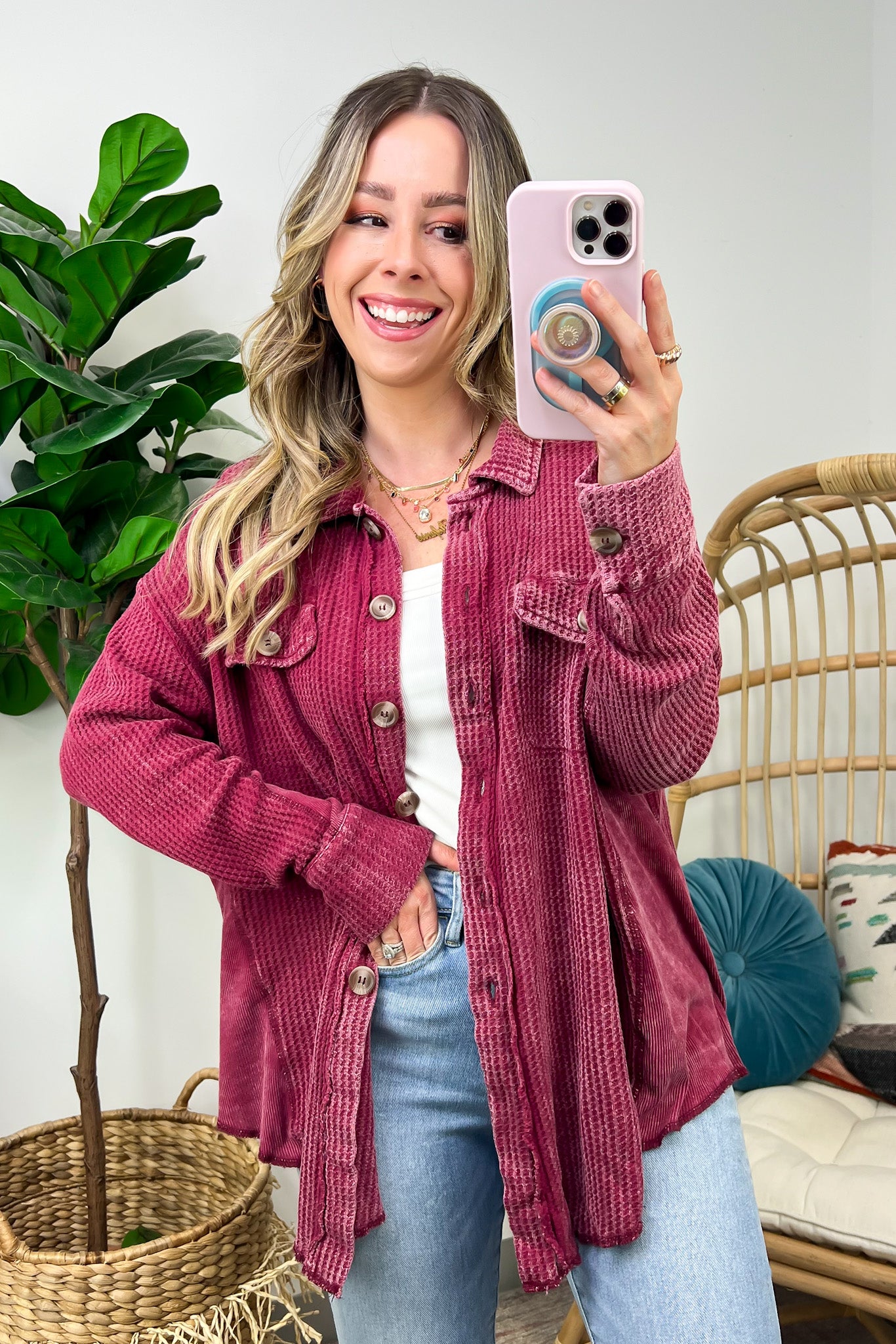Waffle Knit Shacket Waffle Knit Shacket