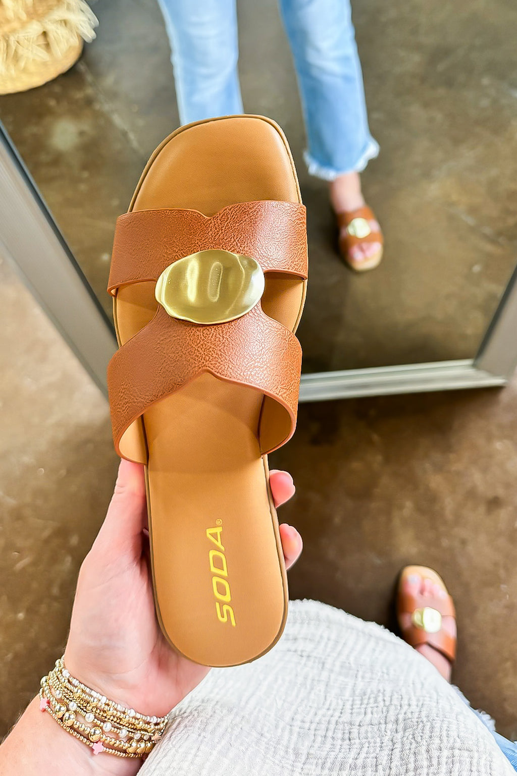 Aelin Coin Cutout Sandal - FINAL SALE - Madison and Mallory