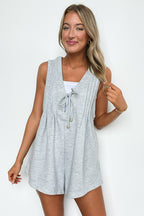 Aila Knit Sleeveless Pintuck Detail Romper - FINAL SALE - Madison and Mallory