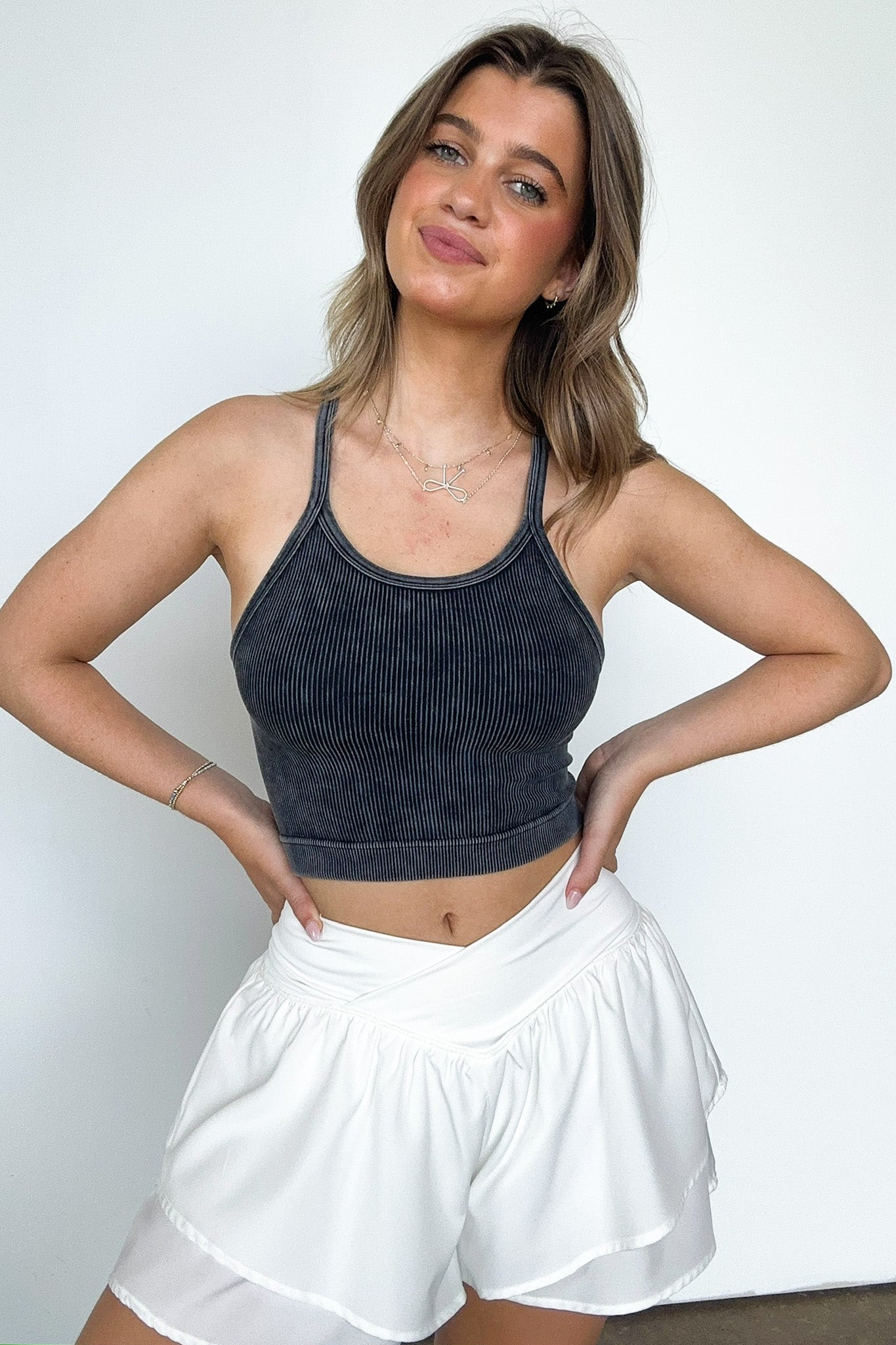  Aimara Washed Ribbed Seamless Cropped Top - BACK IN STOCK - Madison and Mallory