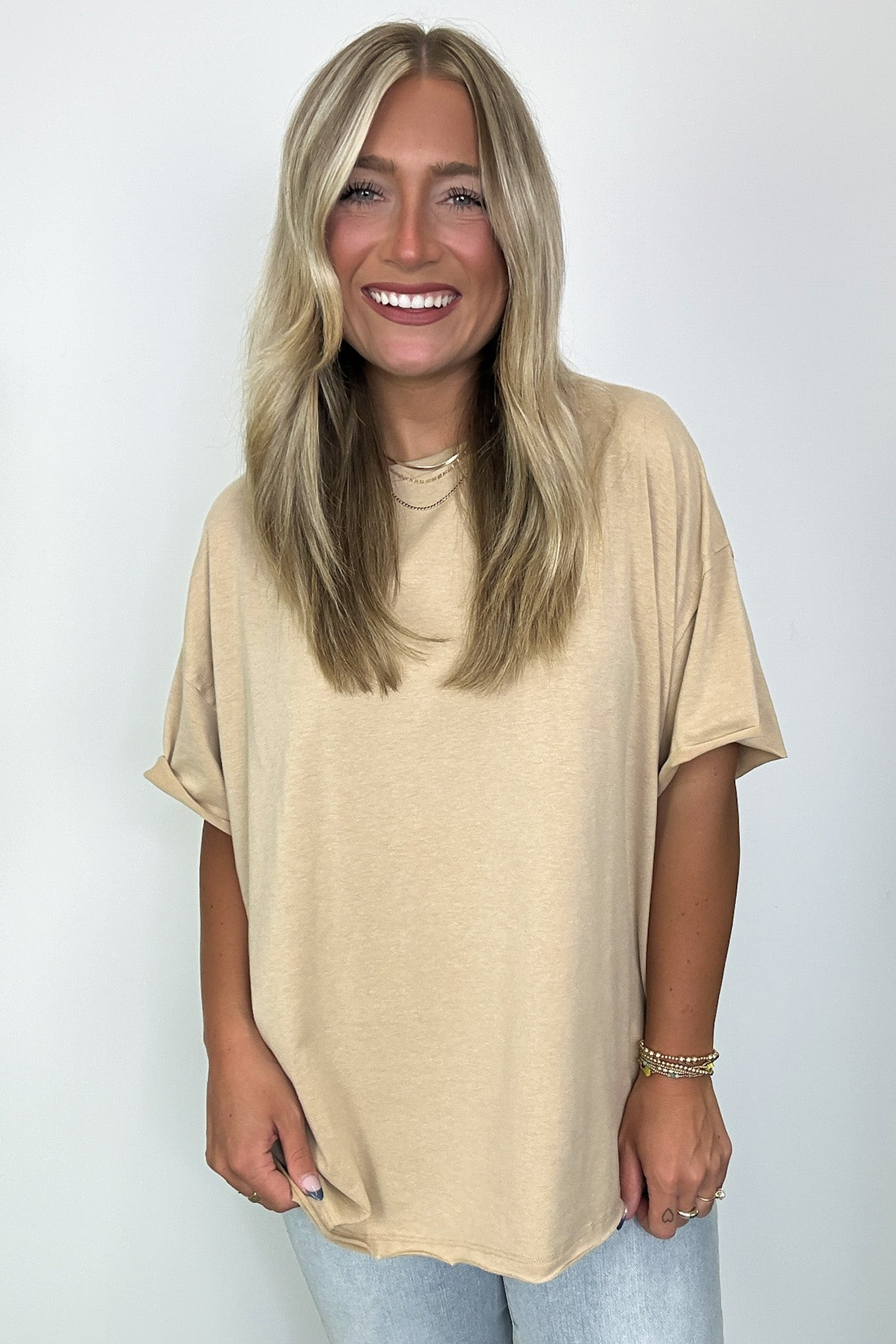  Aimie Raw Edge Jersey Short Sleeve Top - Madison and Mallory