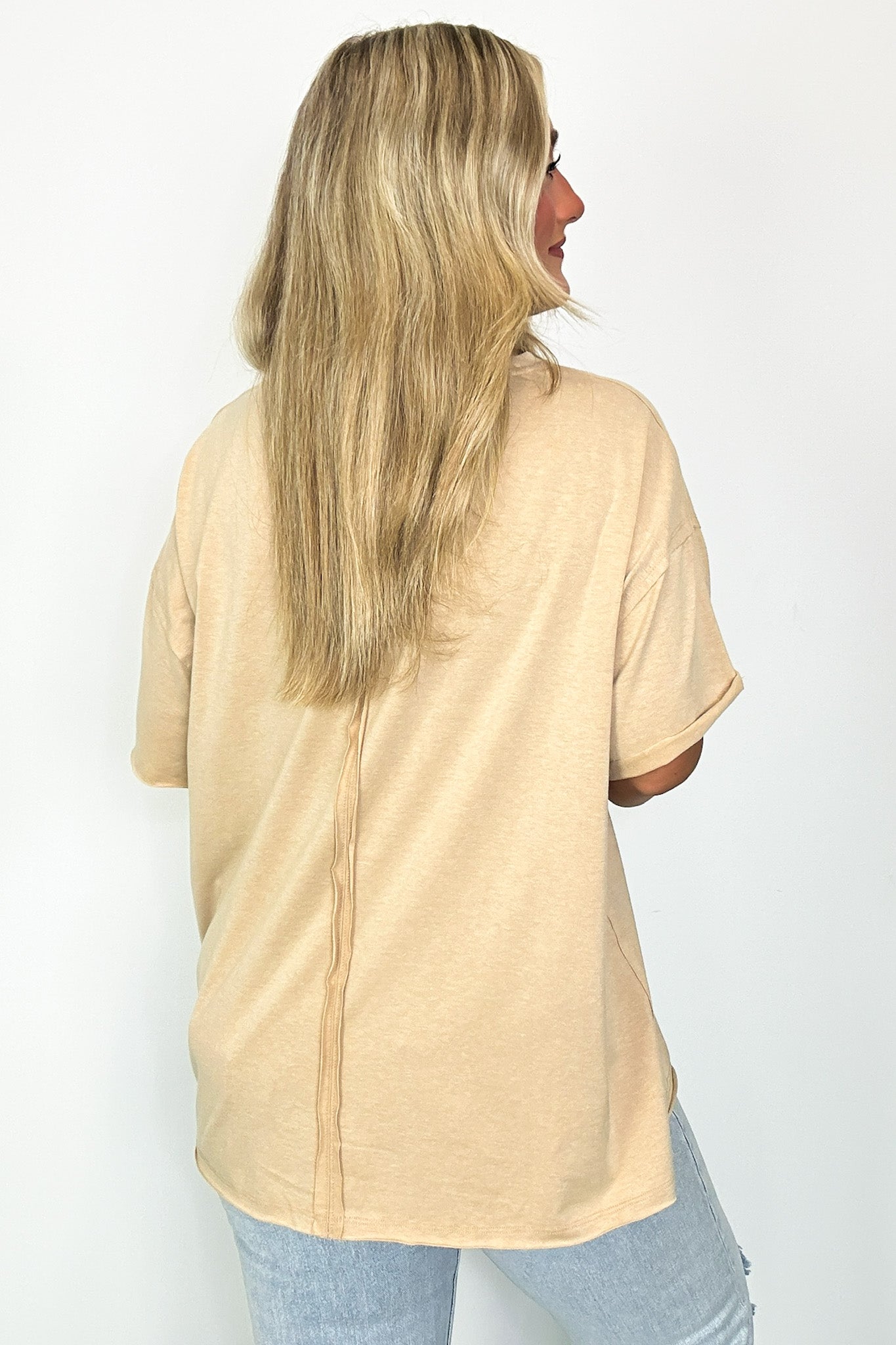  Aimie Raw Edge Jersey Short Sleeve Top - Madison and Mallory