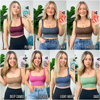  Ainsworth Mineral Wash Square Neck Seamless Cropped Bra Tank Top - FINAL SALE - Madison and Mallory