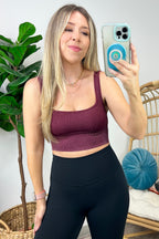  Ainsworth Mineral Wash Square Neck Seamless Cropped Bra Tank Top - FINAL SALE - Madison and Mallory