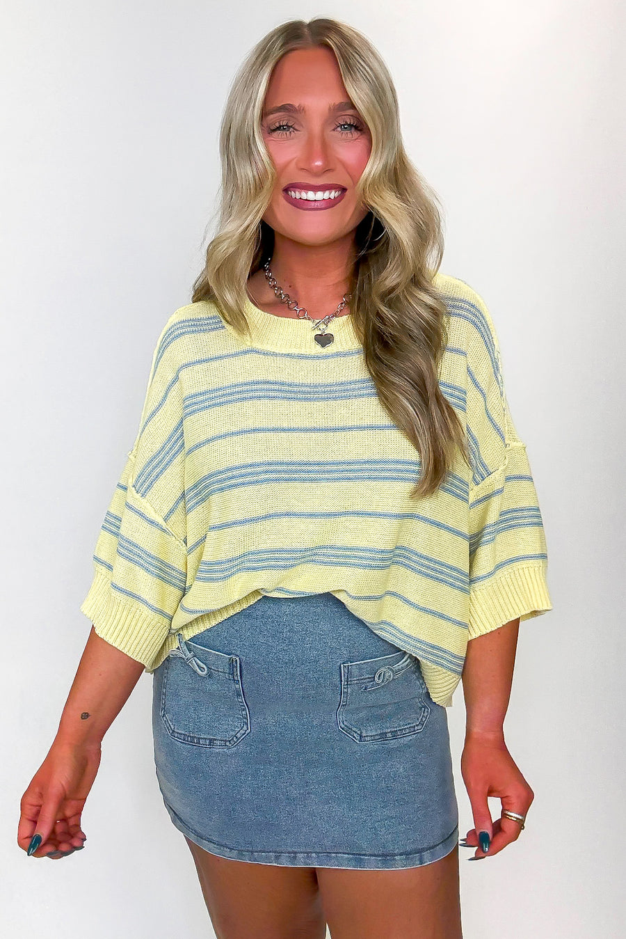 Airy Lines Relaxed Striped Knit Top - Madison and Mallory