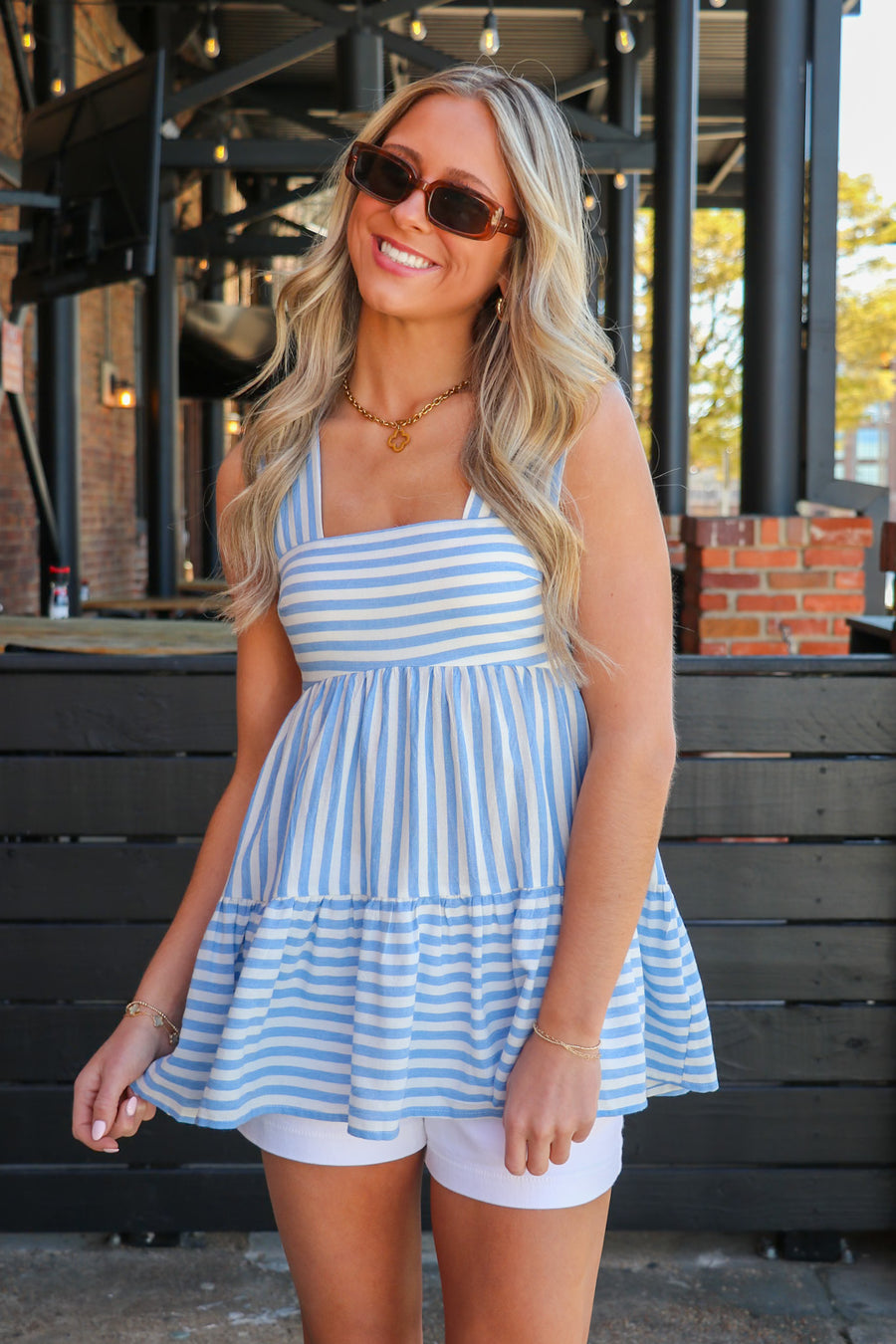 Airy Horizon Striped Tank Top
