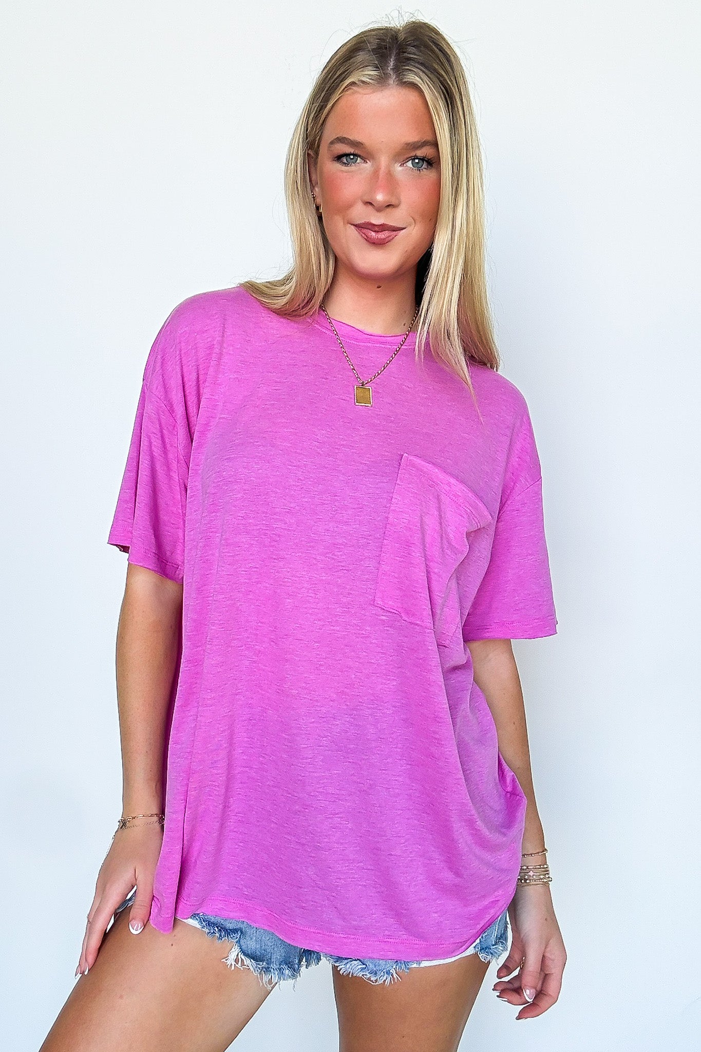 Neon Hot Pink / SM Ajay Oversized Pocket Top - BACK IN STOCK - Madison and Mallory