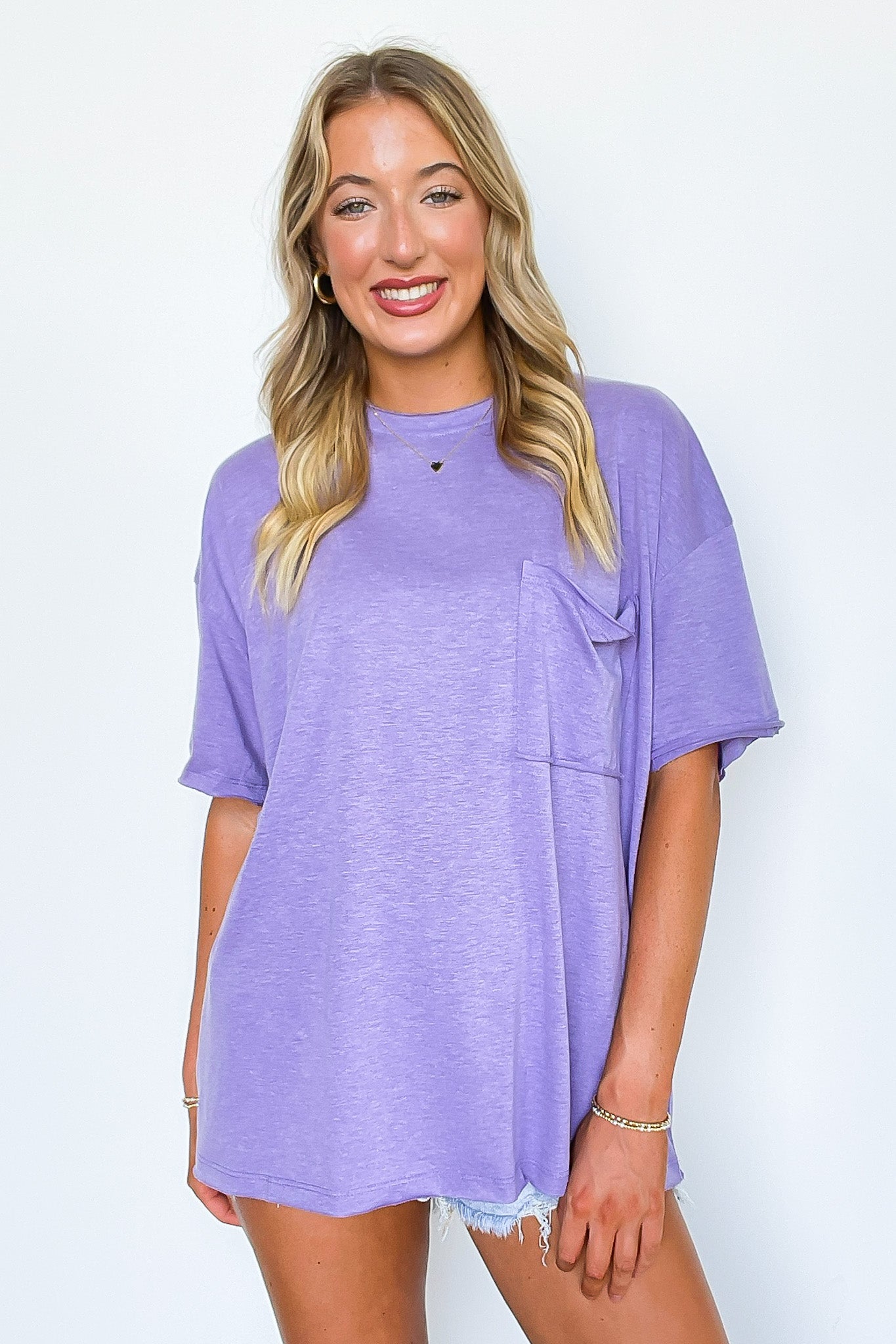 Lavender / SM Ajay Oversized Pocket Top - BACK IN STOCK - Madison and Mallory