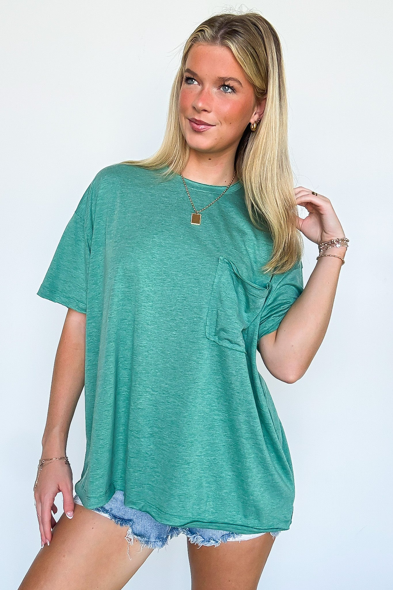 Kelly Green / SM Ajay Oversized Pocket Top - BACK IN STOCK - Madison and Mallory