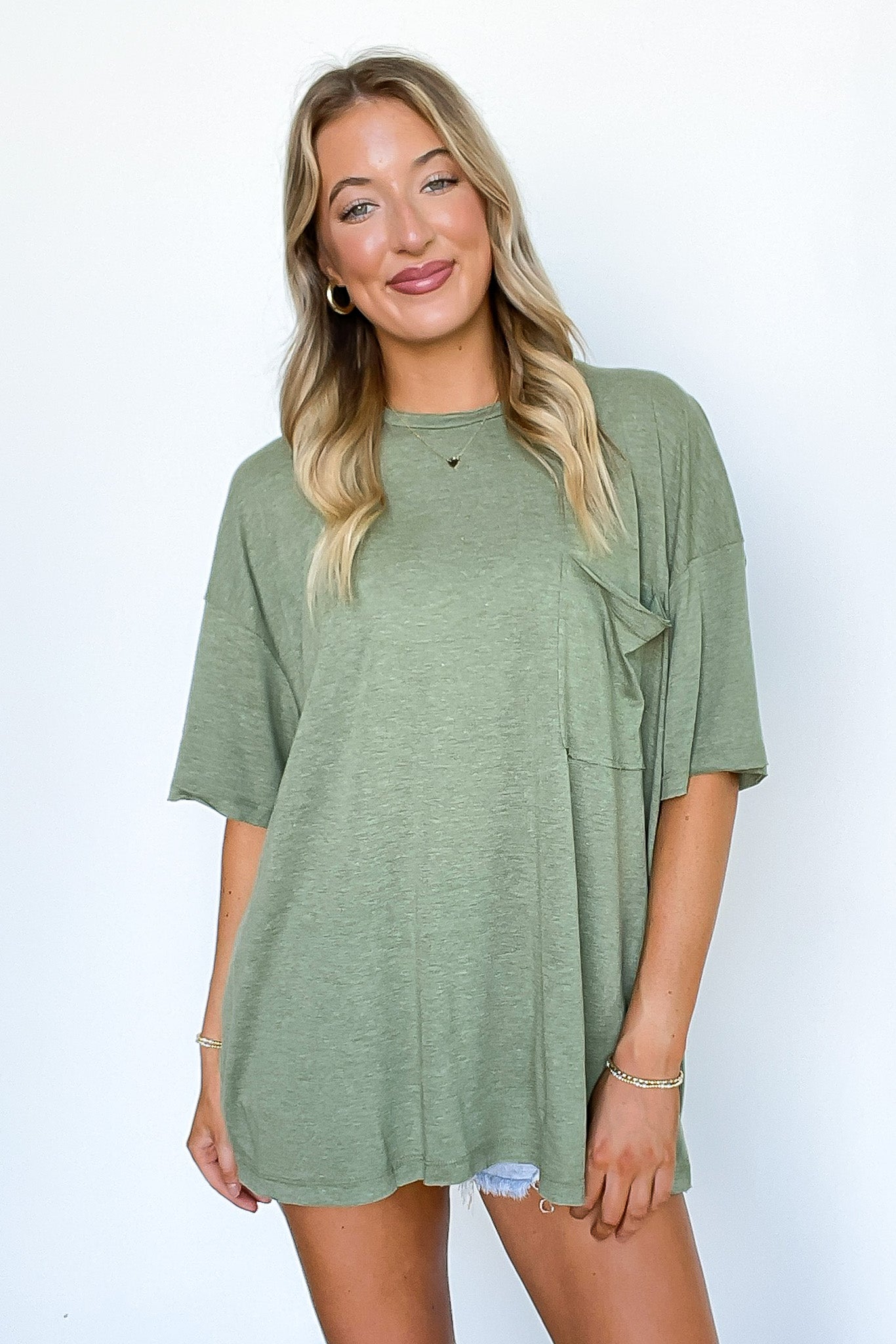 Ash Olive / SM Ajay Oversized Pocket Top - BACK IN STOCK - Madison and Mallory