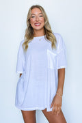 White / SM Ajay Oversized Pocket Top - BACK IN STOCK - Madison and Mallory