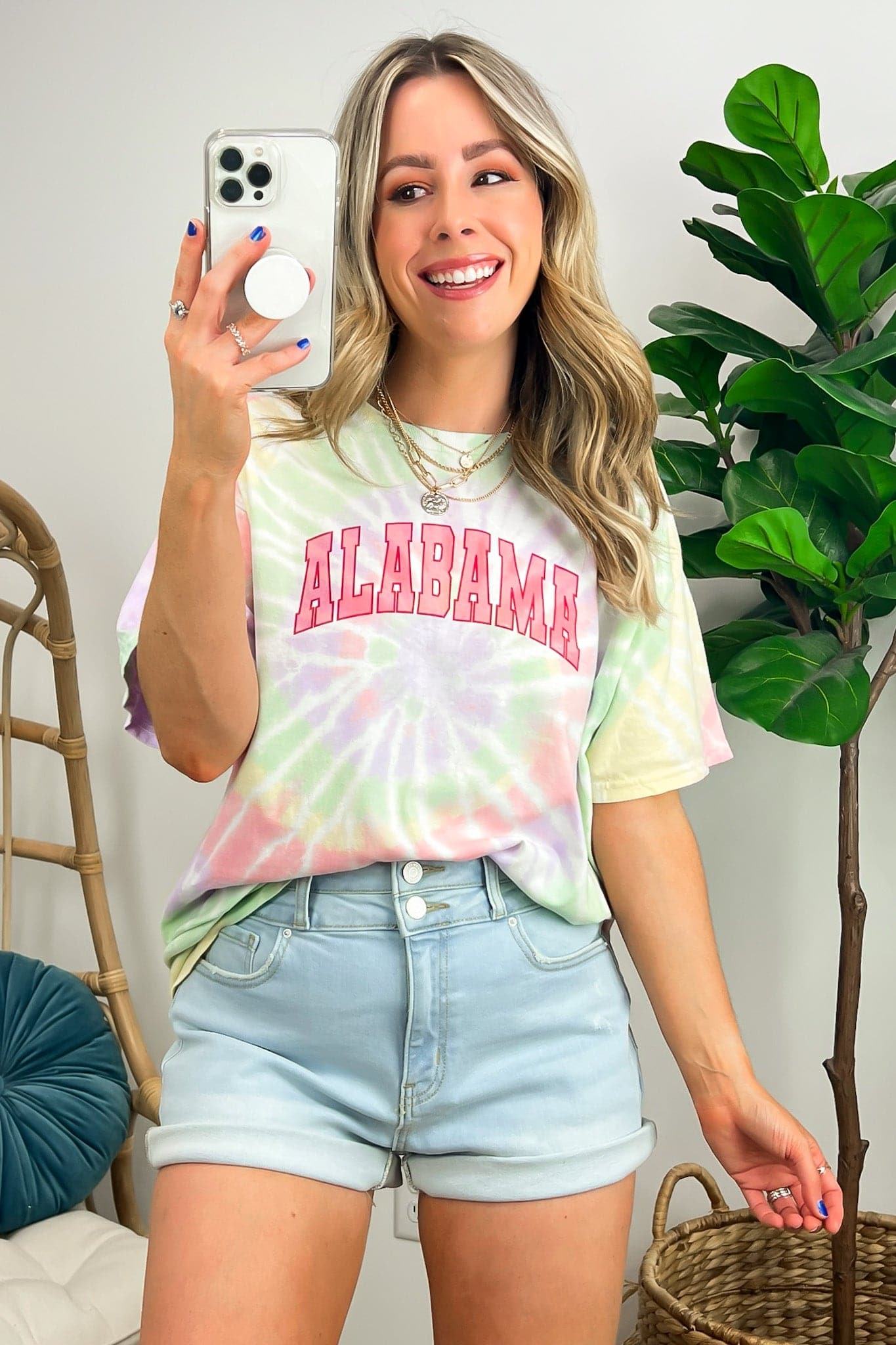  Alabama Tie Dye Oversized Graphic Tee - FINAL SALE - Madison and Mallory