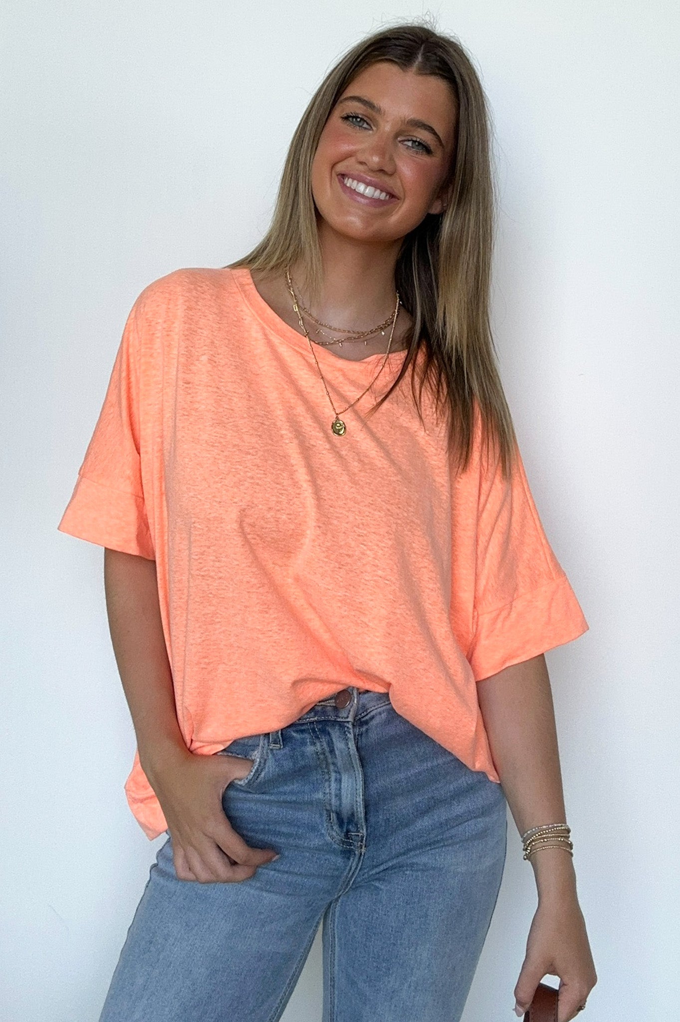  Alani Drop Shoulder Banded Hem Top - Madison and Mallory