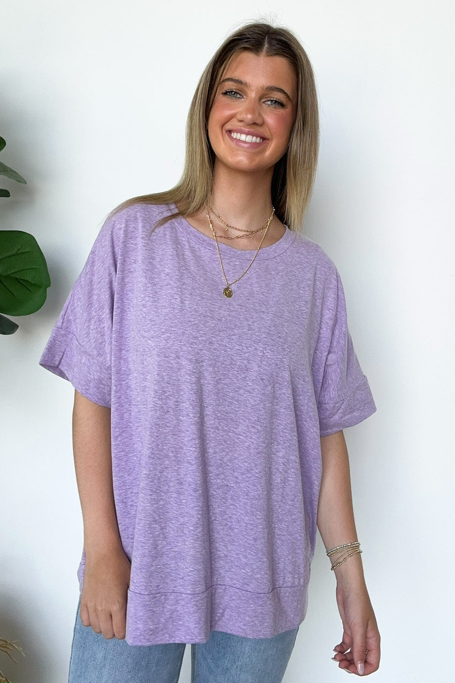  Alani Drop Shoulder Banded Hem Top - Madison and Mallory