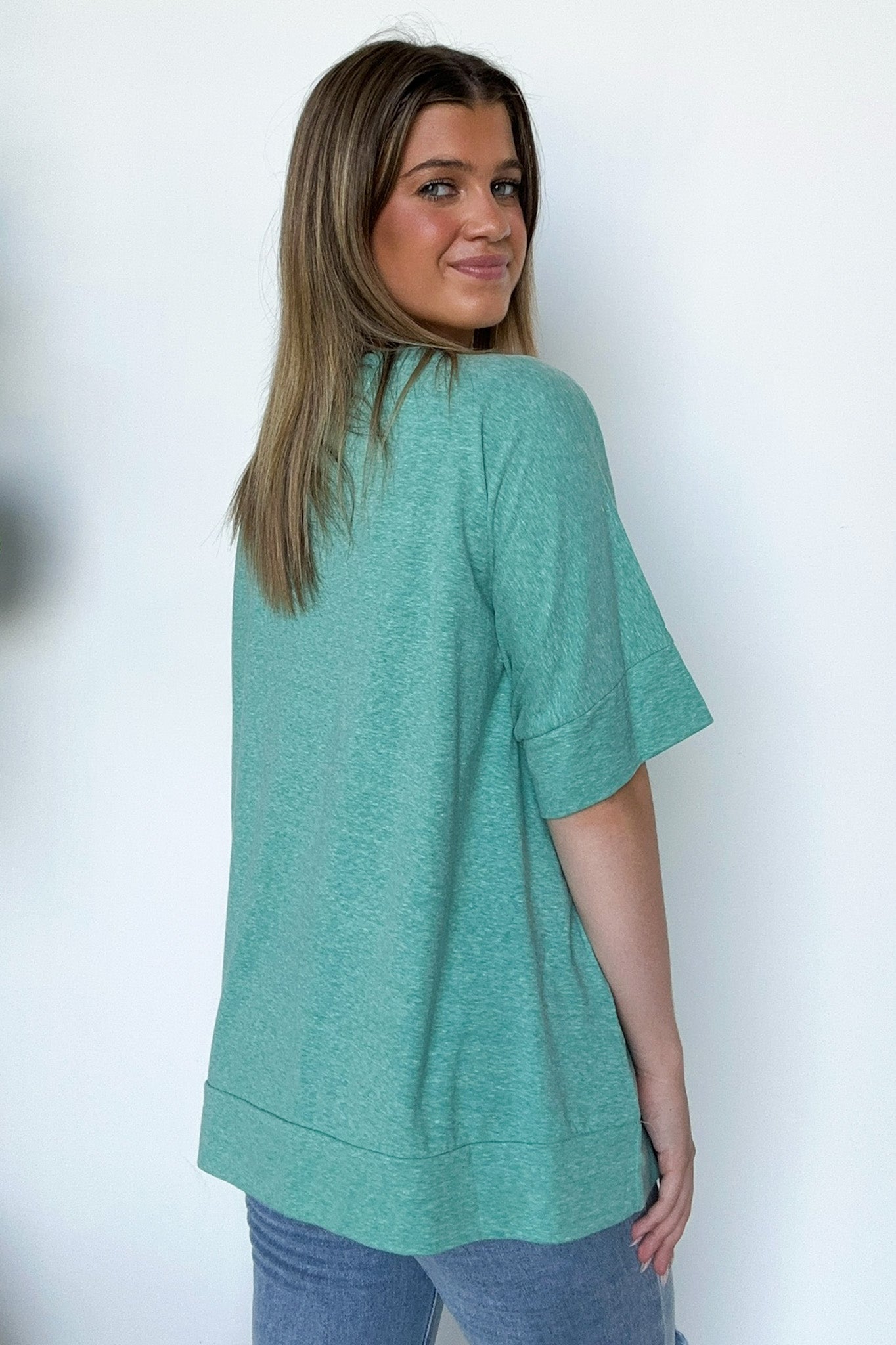  Alani Drop Shoulder Banded Hem Top - Madison and Mallory