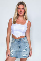 White / S Alena Bustier Corset Tank Top - Madison and Mallory