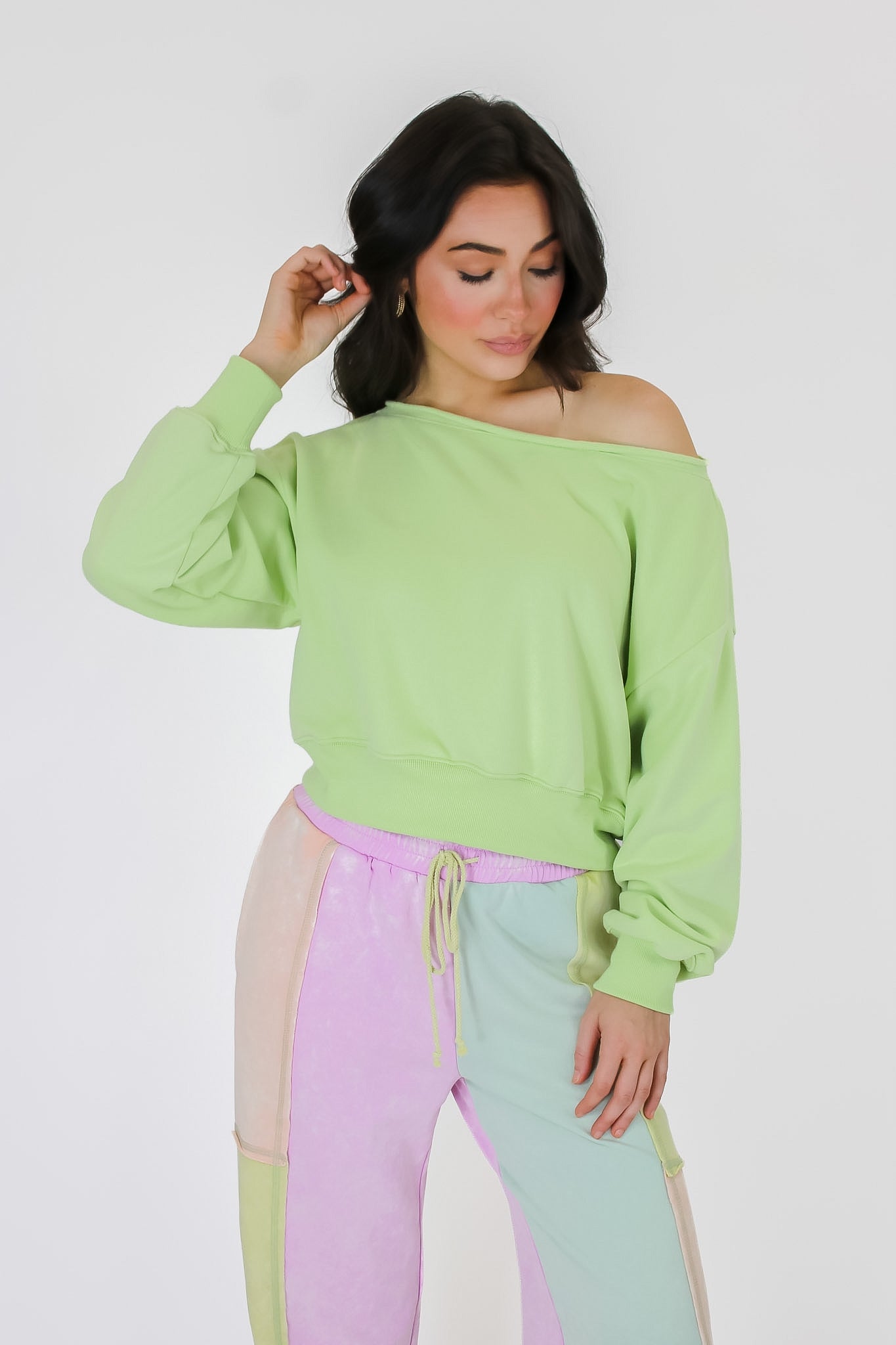 Alina Off Shoulder Sweatshirt - Madison and Mallory