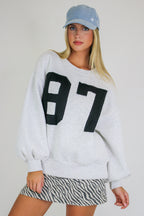 S / White Melange All-Star 87 Varsity Graphic Pullover - Madison and Mallory