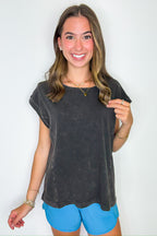 Black / S All Day Ease Relaxed Fit Top - Madison and Mallory
