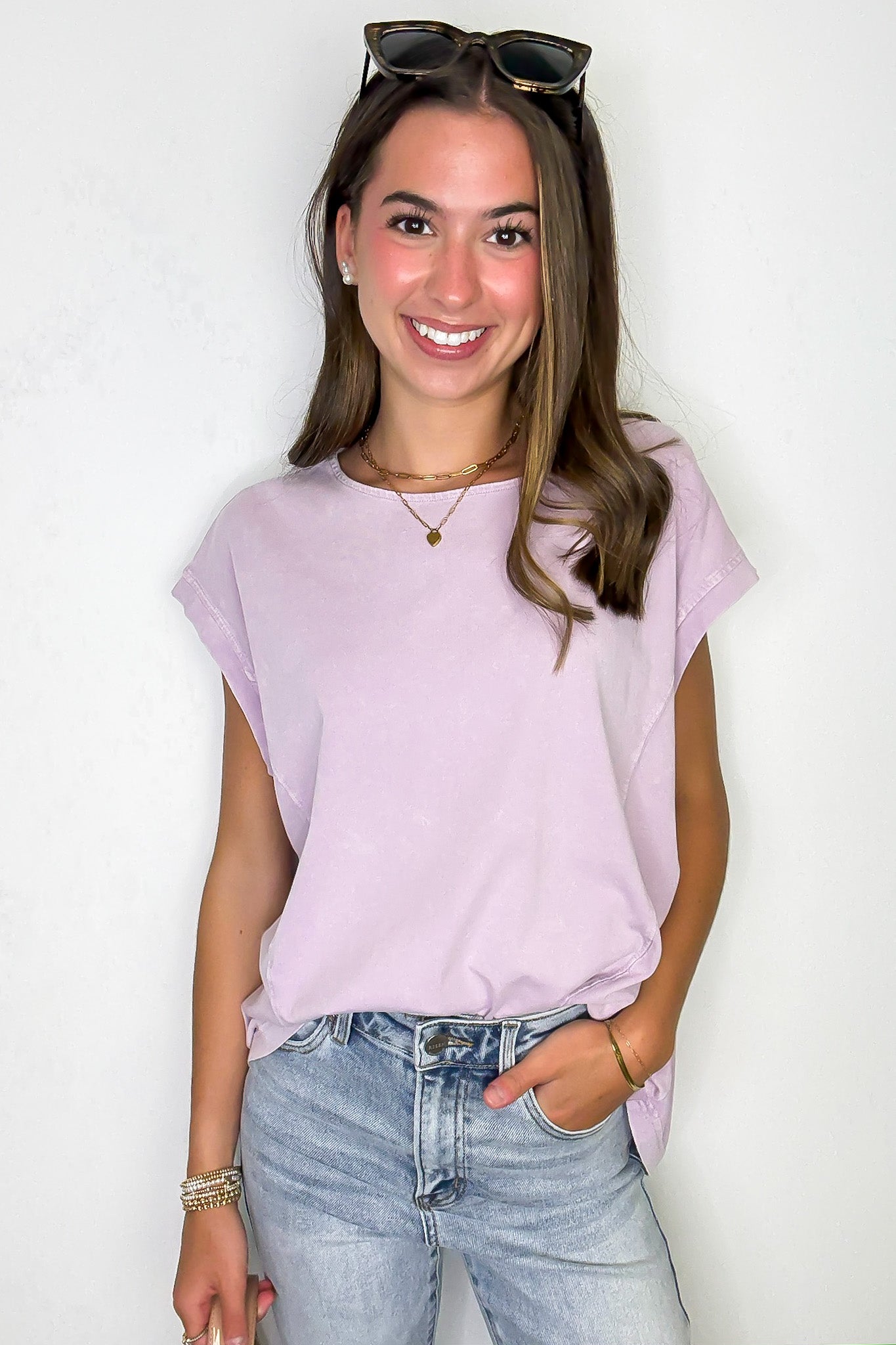 Dusty Lavender / S All Day Ease Relaxed Fit Top - Madison and Mallory