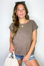 Mocha / S All Day Ease Relaxed Fit Top - Madison and Mallory