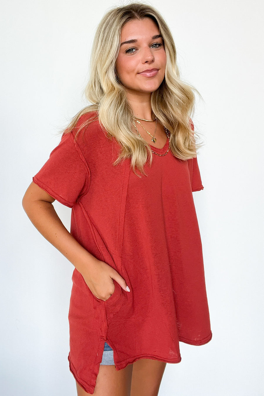  All I Need Relaxed Fit V-Neck Top - BACK IN STOCK - Madison and Mallory