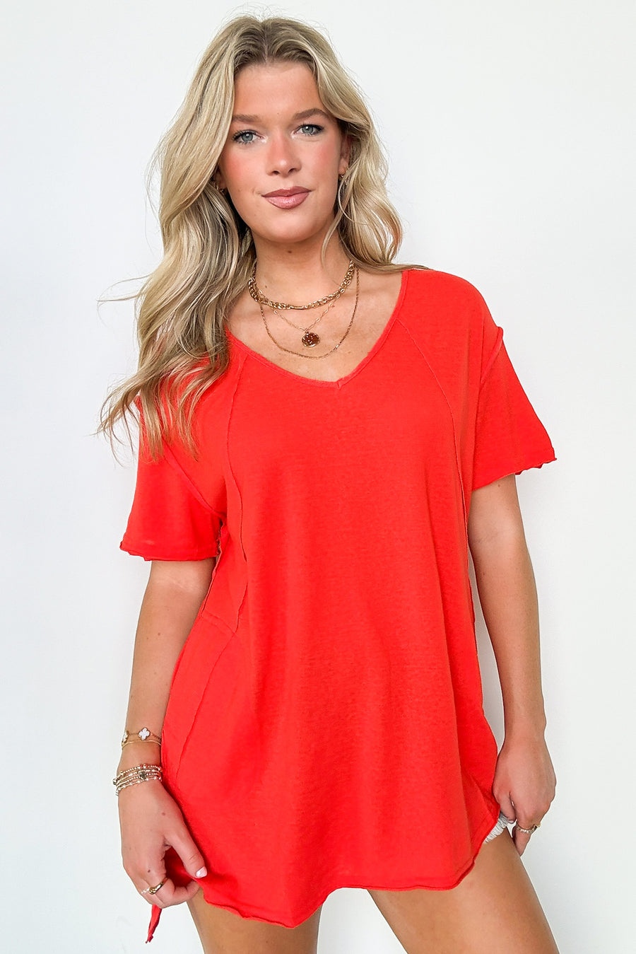 All I Need Relaxed Fit V-Neck Top