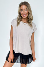 Light Taupe / S All Day Ease Relaxed Fit Top - Madison and Mallory