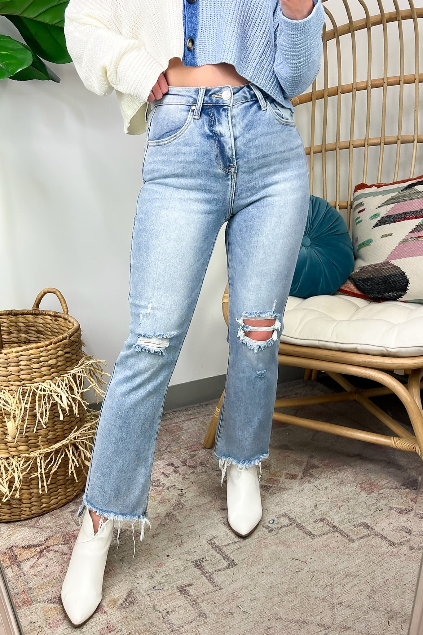  Allyssah High Rise Crop Flare Jeans - Madison and Mallory
